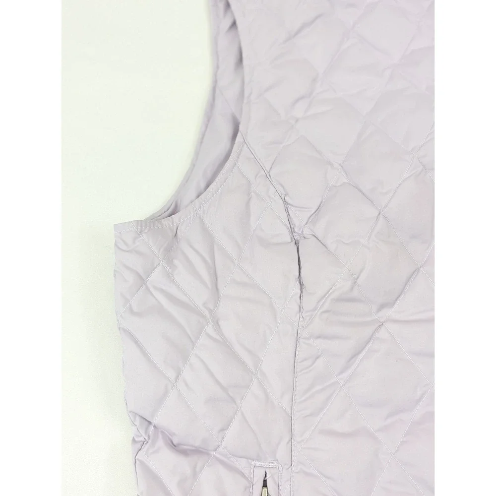 Eddie Bauer Vest Womens Medium Purple Premium Goose Down Quilted Puffer Full Zip - Picture 6 of 12